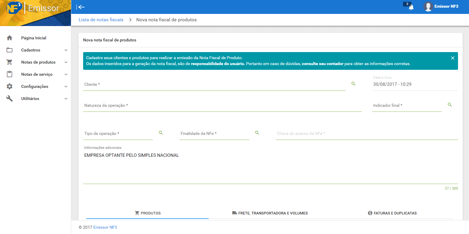 NFe Emissor NF3
